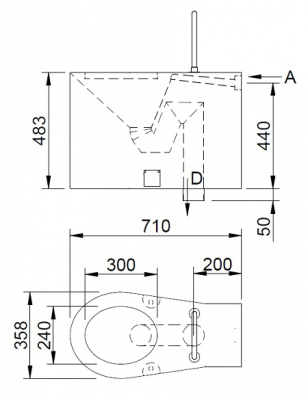 Безопасный нержавеющий напольный унитаз для инвалидов BSNZ 02 INV AZP Brno Чехия (фото, схема) Безопасный нержавеющий напольный унитаз для инвалидов BSNZ 02 INV AZP Brno Чехия (фото, схема)
